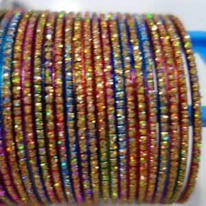 Beautiful 22 Colorful Metal Glitter Bangles/Braclets Diameter 2.5" New